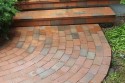 Walk covered with paving brick