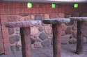 bar stools with olive oil bottle lights