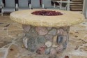 The stone around this fire ring was shaped from one stone slab